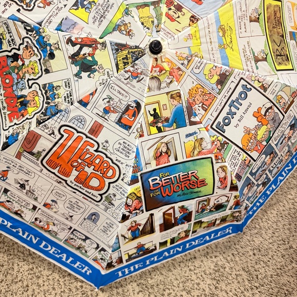 Vintage The Plain Dealer Comic Umbrella Rare Beetle Bailey Blondie Peanuts - Picture 3 of 11